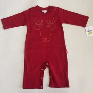 Le Top Baby Boys Coverall Christmas Reindeer Sz 3M